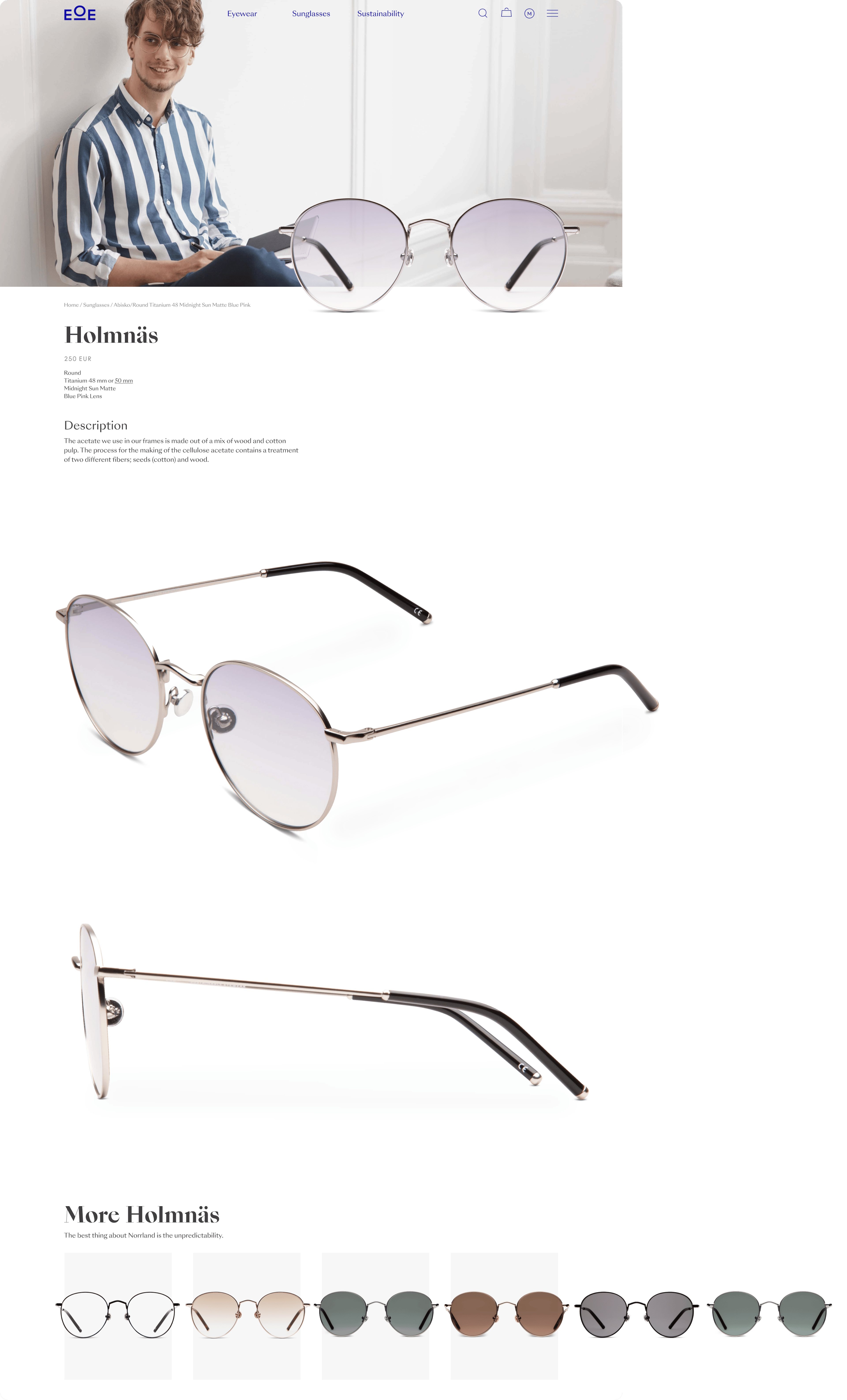 EOE Eyewear: Site preview
