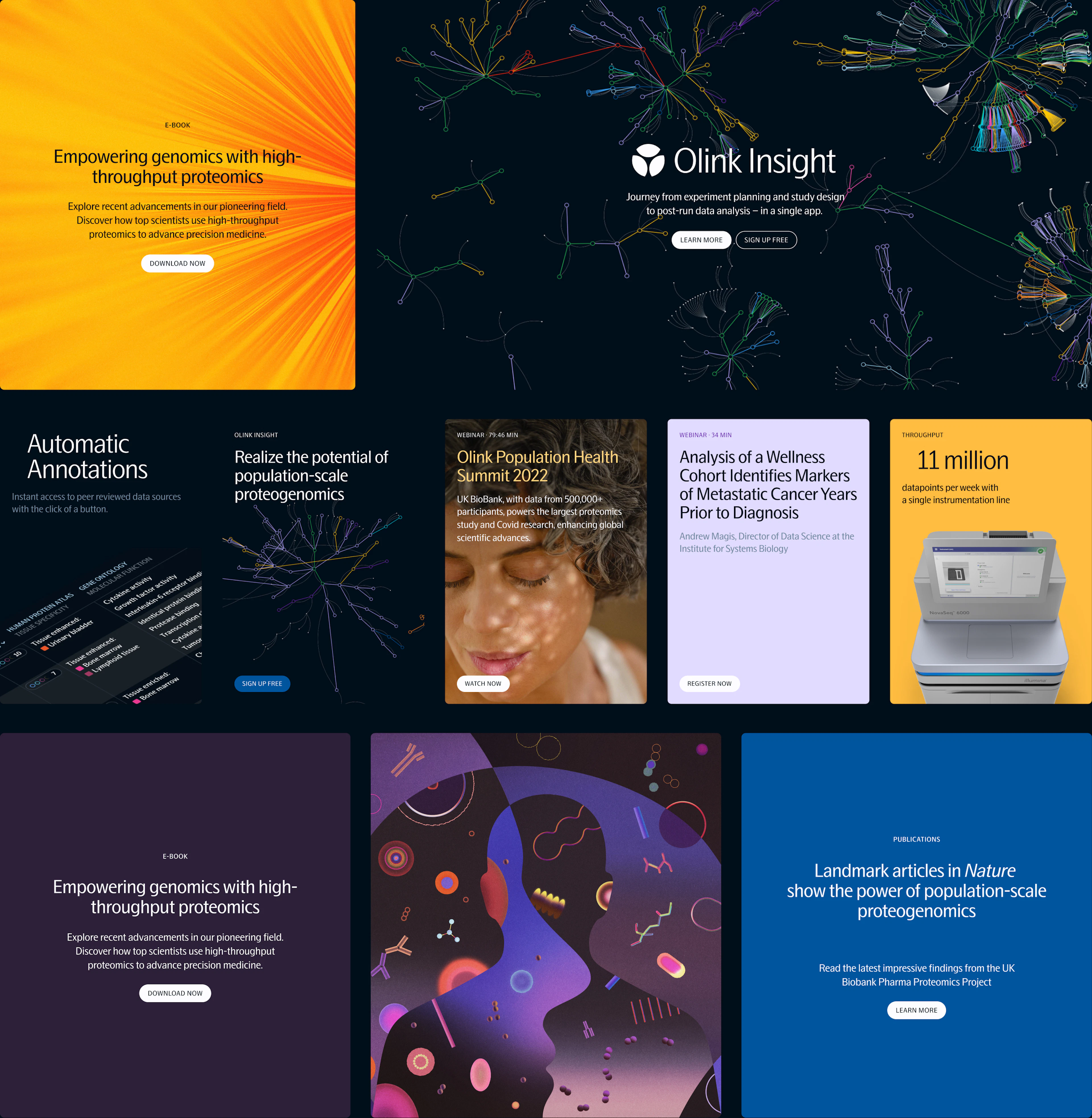 A gallery of the modular content components the Olink team now assembles themselves