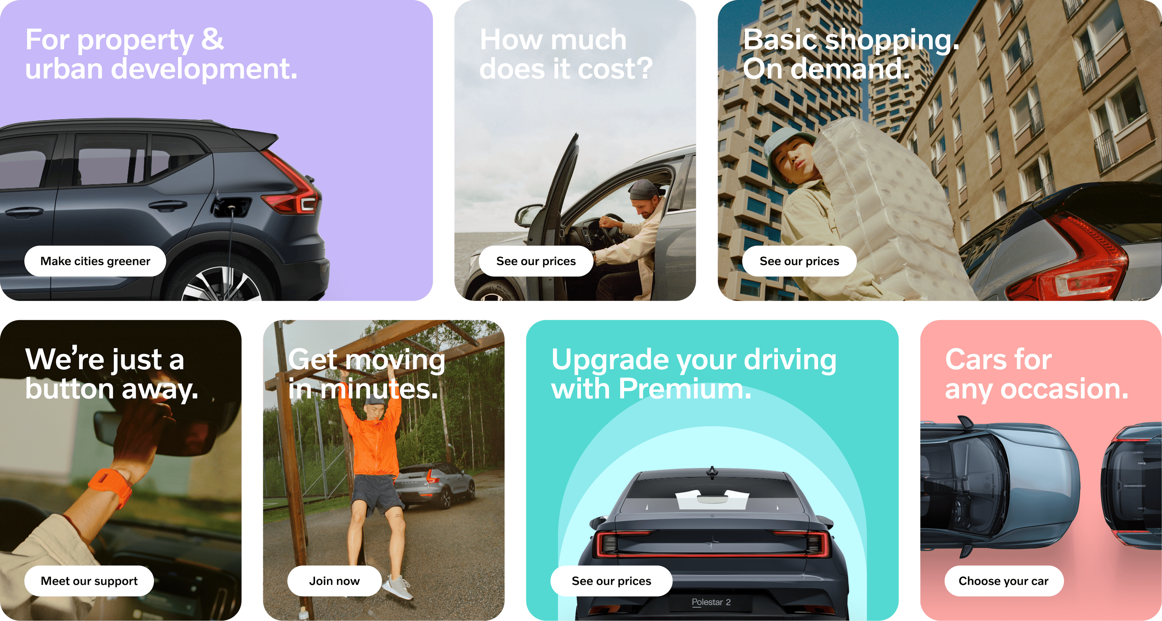 Volvo On Demand: User interface Cards