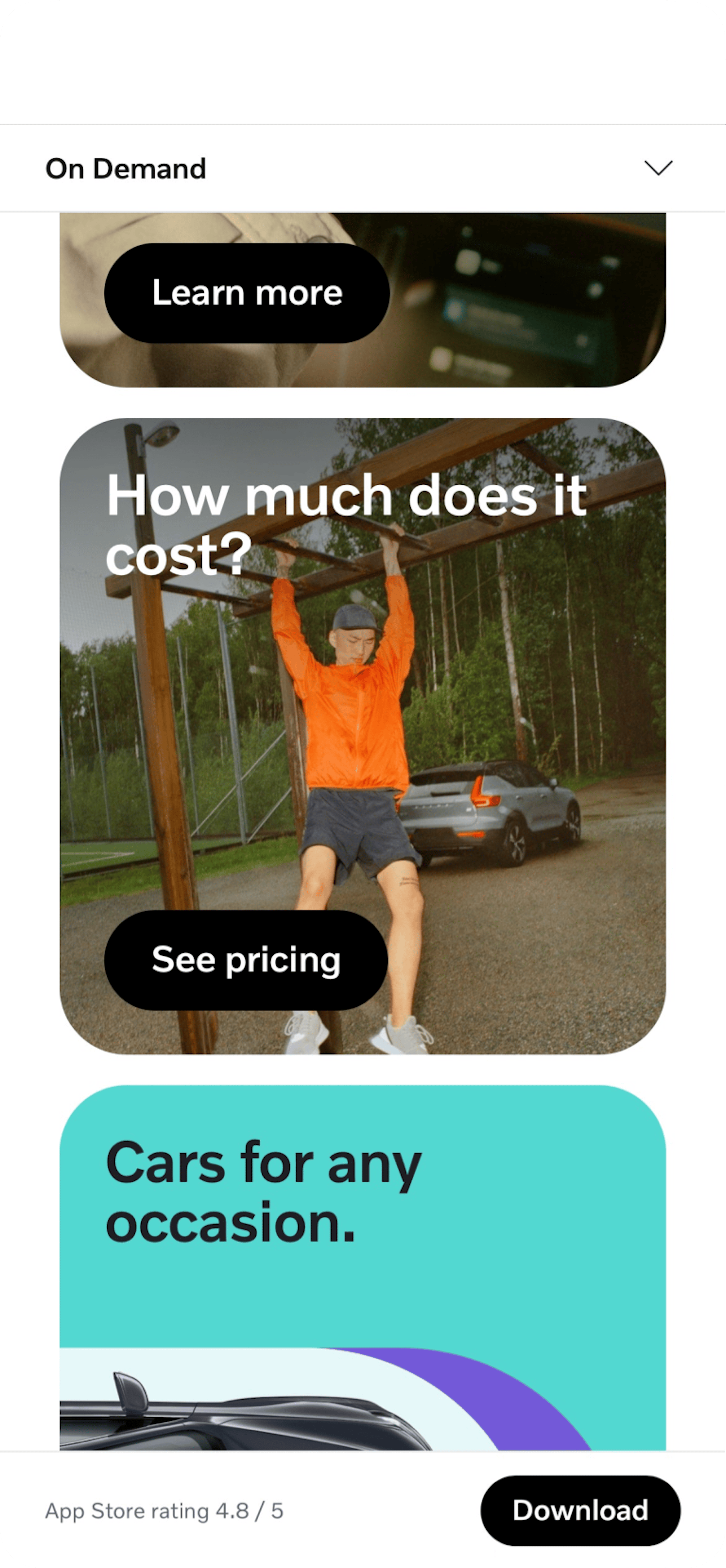 Volvo On Demand: Brand display 3